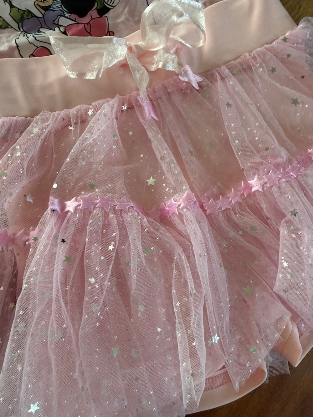 Pink Disney Minnie & Daisy Castle Crop Top with Sparkle Tulle Skirt - Picture 3 of 4